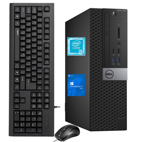 كمبيوتر مكتبي Dell OptiPlex 5040 SFF، معالج Intel Core i5-6500t بسرعة 2.50 جيجاهرتز، ذاكرة وصول عشوائي (RAM) سعة 8 جيجابايت، قرص SSD سعة 256 جيجابايت، واي فاي، بلوتوث، HDMI، لوحة مفاتيح وماوس، نظام التشغيل Windows 11 Pro (مُجدد)