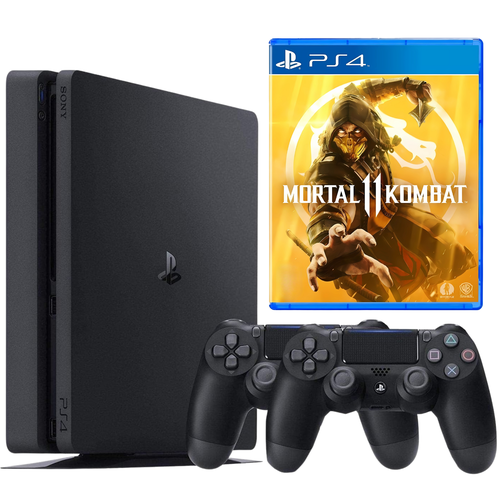 Sony PS4  Gaming Console 1TB + Extra Controller + Mortal Kombat 11 Game - Black 