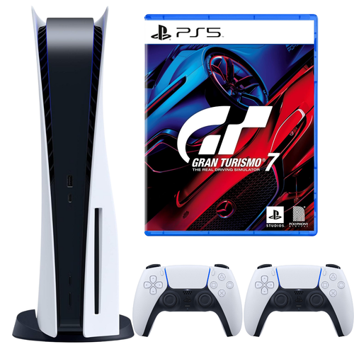 Sony PlayStation 5 Disc Version + Extra Controller + Gran Turismo 7 GT Game Tape (Refurbished) 1 Year Warranty