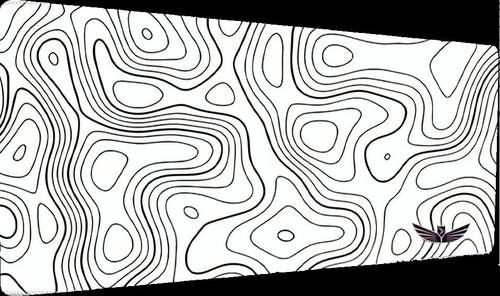 White Mouse Pad with Black Lines - Smooth Surface and Anti-Fray Stitched Edges