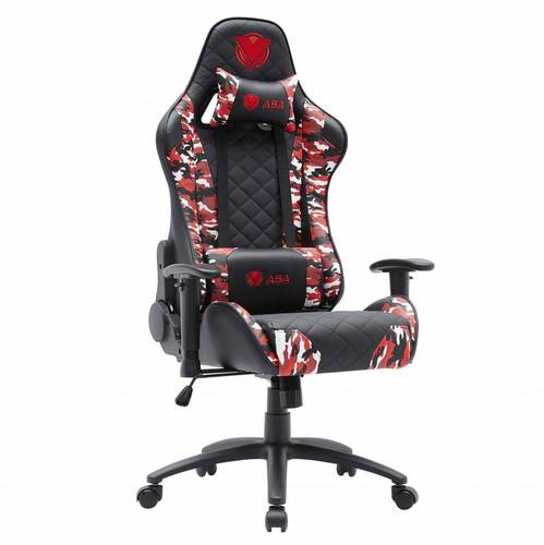 ASA Diamond Gaming Chair with two special pillows for the back and neck - army red