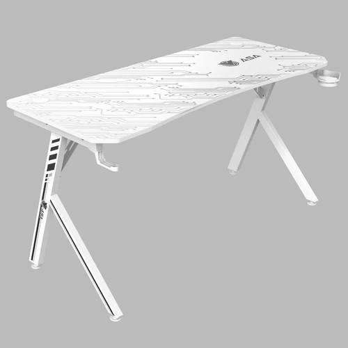ASA Jumbo A2 Gaming Desk White with Extended Mouse Pad