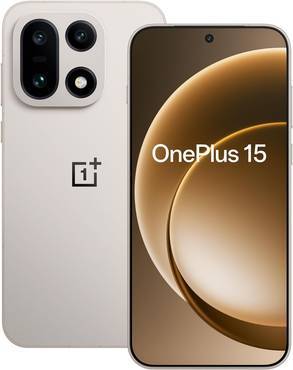 OnePlus 15 Dual SIM, Sand Storm color, with AI, 16GB RAM, 512GB internal storage, and 5G connectivity - International Version