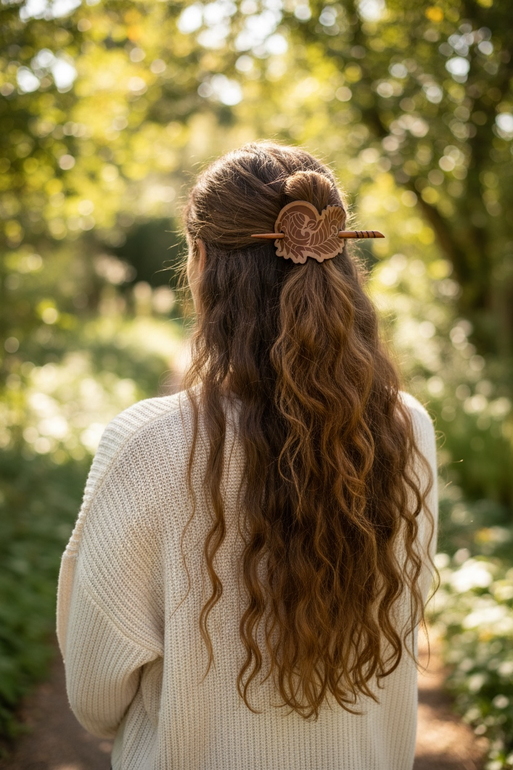 Peacock Hair Barrette