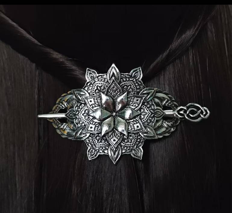 Viking Flower Hair Set ( Pin + Barrette )