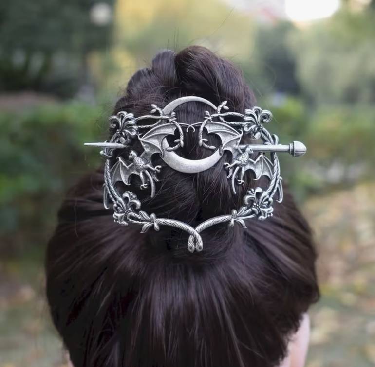 Vampire Bat Hair Set ( Pin + Barrette )