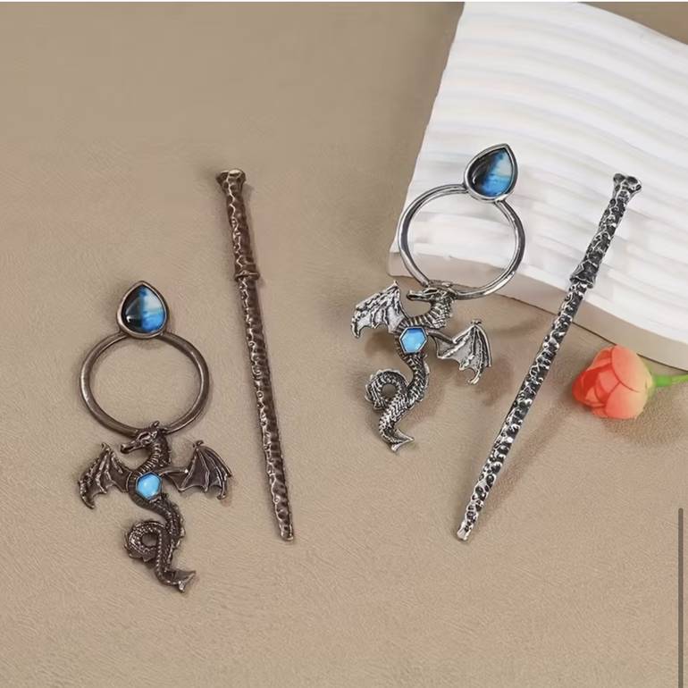 Flying Dragon Hair Set ( Pin + Barrette )