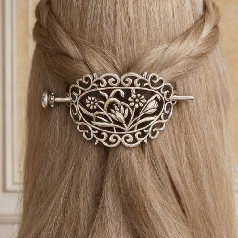 Hollow-Out Floral Hairpin (Pin + Barrette )