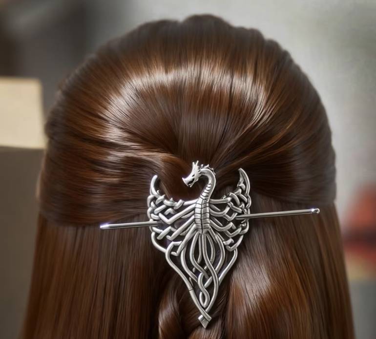 Viking Dragon Hair Set ( Pin + Barrette )