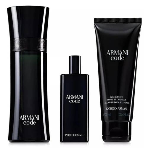 Giorgio Armani Code Set For Men Eau De Toilette 75 ML + 15 ML + All Over Body Shampoo 75 ML