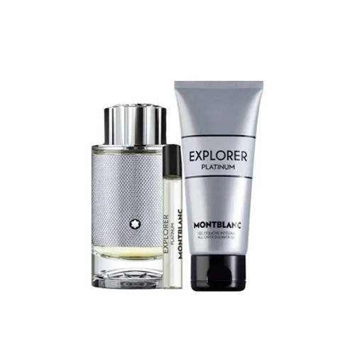 Mont Blanc Explorer Platinum Set For Men Eau De Parfum 90 ML + 7.5 ML + Shower Gel