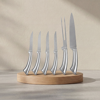 Napoleon 4 Steak Knives Set with Carving Knife and Fork