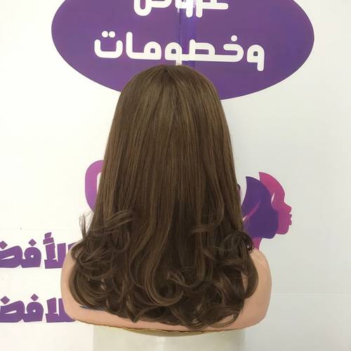 باروكة شعر طبيعي طول ١٦ انش اللون بني فاتح  كثافه ١٥٠ جذور دانتيل ١٣×٤