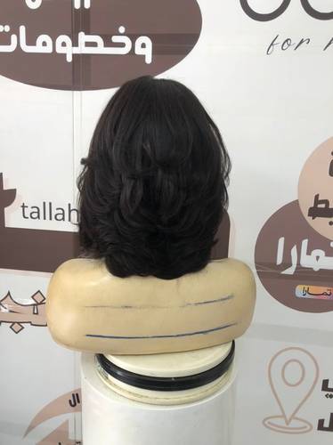 باروكة شعر طبيعي طول 10 انش كثافه 210 اللون اسود طبيعي جذور دانتيل 13*4