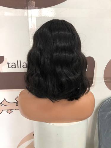 باروكة شعر طبيعي طول 12 انش كثافه 180 اللون اسود طبيعي جذور كامله بكامل الباروكه