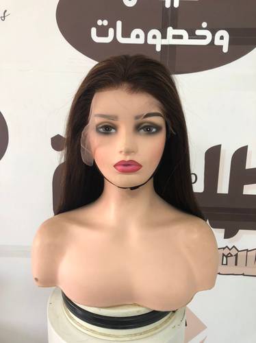 باروكة طول 16 انش كثافه 180 اللون بني #4مع بني #27