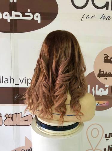 باروكة شعر طبيعي طول 14 انش كثافه 210 جذور دانتيل اللون مخصل بني غامق مع الهايلايت 