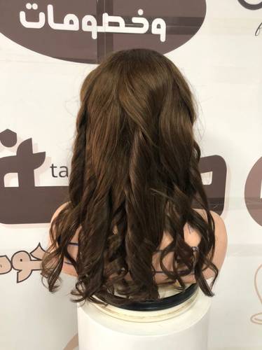 باروكة شعر طبيعي طول 18 انش كثافه 150 اللون بني #2dye جذور 13*4