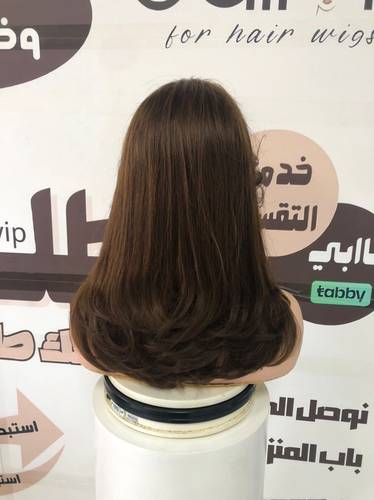باروكة شعر طبيعي  طول 18 انش والكـثافه 180 متوسطه  اللون بني #2 dye جذور دانتيل 13*4