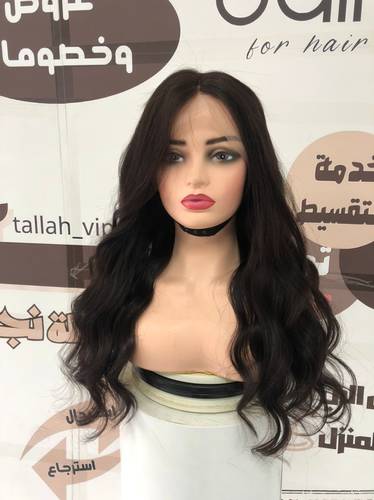 باروكة شعر طبيعي طول 20 انش كثافه 180 اللون اسود طبيعي جذور كامله 