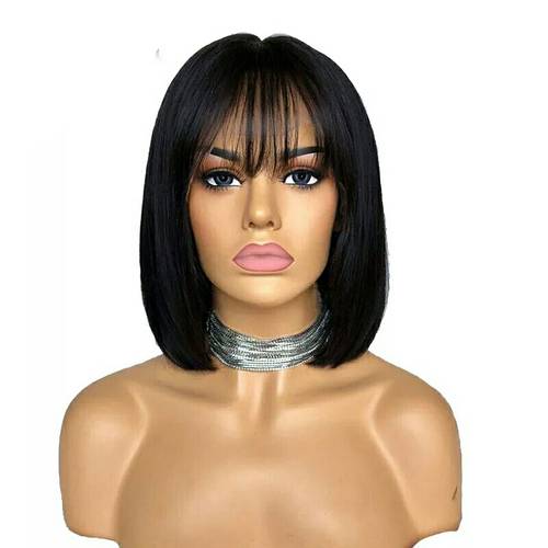 باروكة شعر طبيعي طول 10 انش والكثافه 150 بغره من لامام جذور دانتيل 13*4