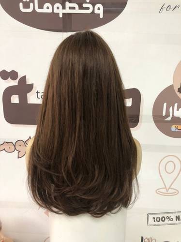باروكة شعر طبيعي 20 انش كثافه 180 اللون بني كستنائي #2dye  جذور دانتيل 13*4