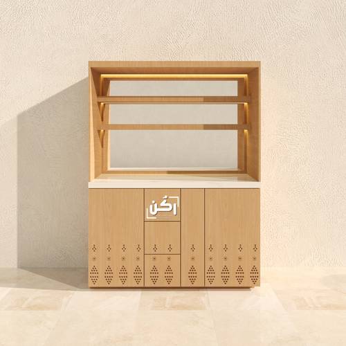 ركن القهوة بالطراز النجدي لون كريمي فاتح - موديل 2040