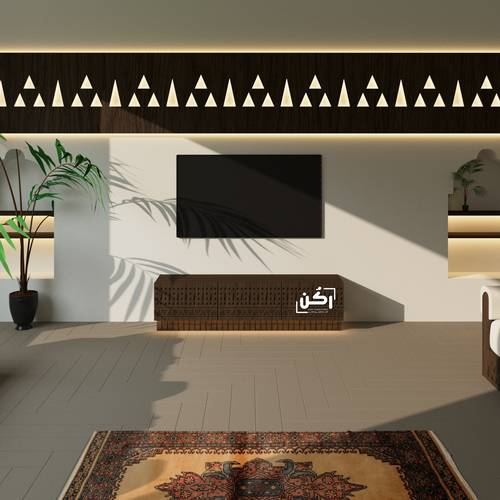 طاولة تلفاز تراثية نجدية - لون جوز بني فاخر - موديل 4050