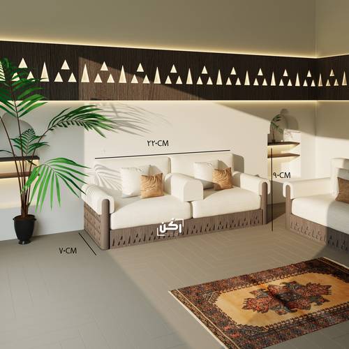 كنب مجلس نجدي تراثي – نفرين - لون السهيل - موديل 4050