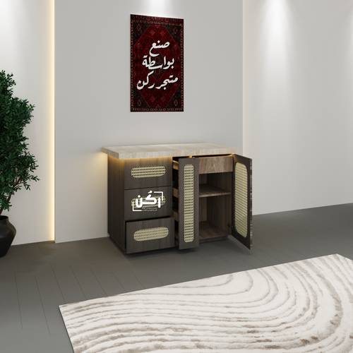 ركن قهوة راتان لون جراي سموك - موديل 3410