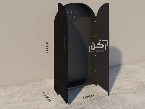 دولاب عبايات خشب سنديان اسود - موديل 1702