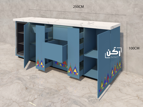كورنر كوفي نقش جنوبي لون تيفاني حجم كبير - موديل 1090