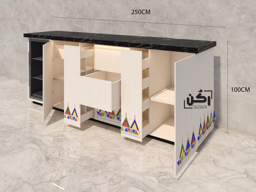 كورنر كوفي نقش جنوبي لون اوف وايت حجم كبير - موديل 1090