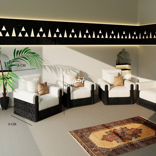 كنب مجلس نجدي تراثي – نفر - لون اسود سنديان - موديل 4050