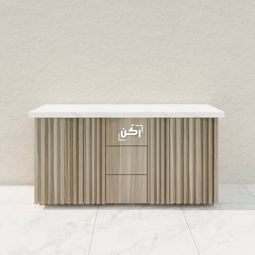 بار كوفي بشرائح طولية لون وود لايت - موديل 3290