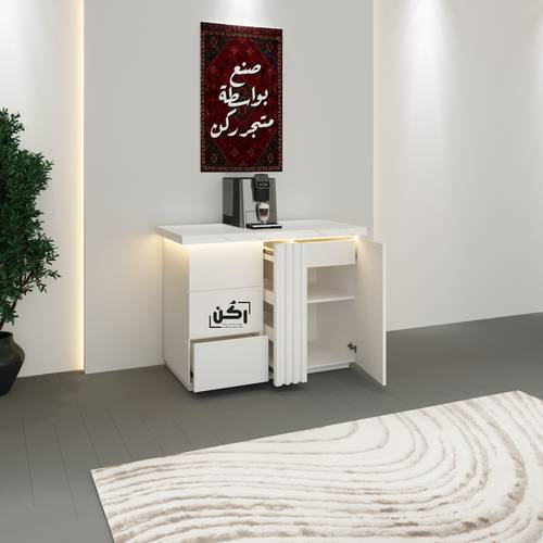 كورنر كوفي بشرائح طولية لون ابيض - موديل 3320