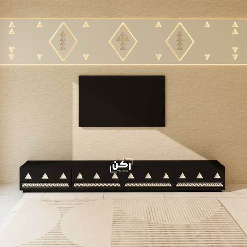 طاولة تلفاز نقش سلماني مقاس 250 - 300سم | الوان متعددة موديل 4030
