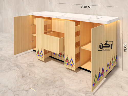 كورنر كوفي نقش جنوبي ميلامين خشبي - موديل 1090