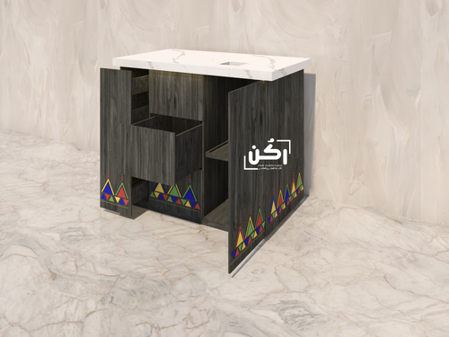 كورنر كوفي نقش جنوبي ميلامين رمادي - موديل 1090