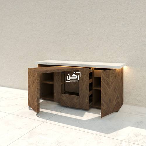 بار كوفي بتصميم مبتكر قشرة جوز سبعات بني فاتح - موديل 2027