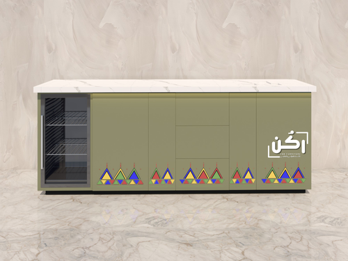 كورنر كوفي نقش جنوبي لون زيتي حجم كبير - موديل 1090