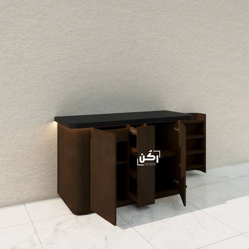 ركن قهوة من قشرة الجوز بني داكن - موديل3245