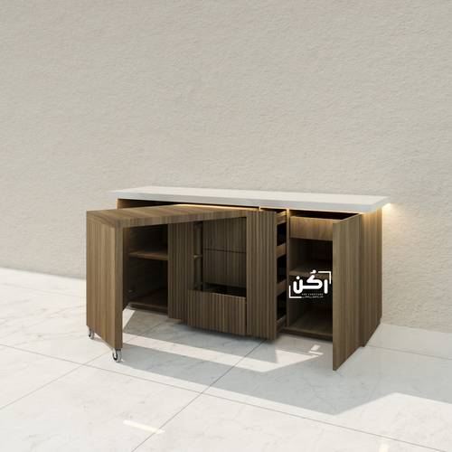 بار كوفي بتصميم مبتكر لون وود غولد - موديل 2027