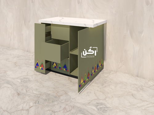 كورنر كوفي نقش جنوبي لون زيتي - موديل 1090