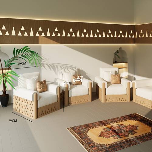 كنب مجلس نجدي تراثي – نفر - لون بيج سنديان - موديل 4050