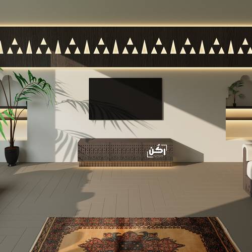 طاولة تلفاز تراثية نجدية - لون السهيل - موديل 4050