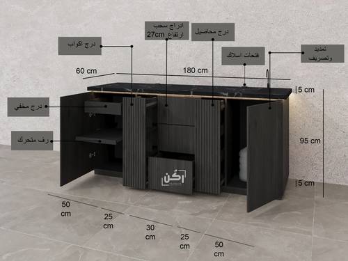  كورنر كوفي ميلامين اسود - موديل 1021