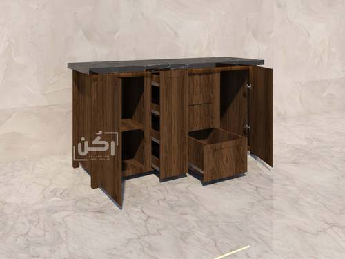بار قهوة مودرن وسط بني غامق - موديل 1002