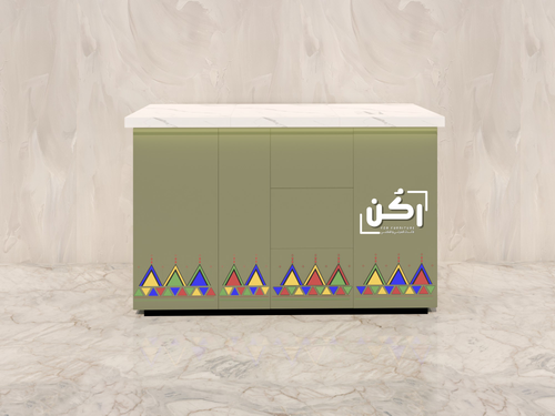 كورنر كوفي نقش جنوبي لون زيتي وسط - موديل 1090