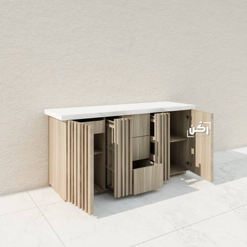 بار كوفي بشرائح طولية لون وود لايت - موديل 3290